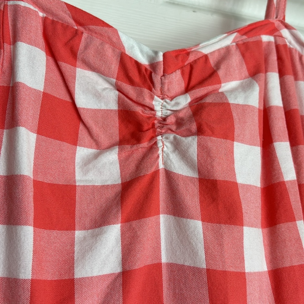 Pink Gingham Midi Dress with Tie Straps - Picture 5 of 16